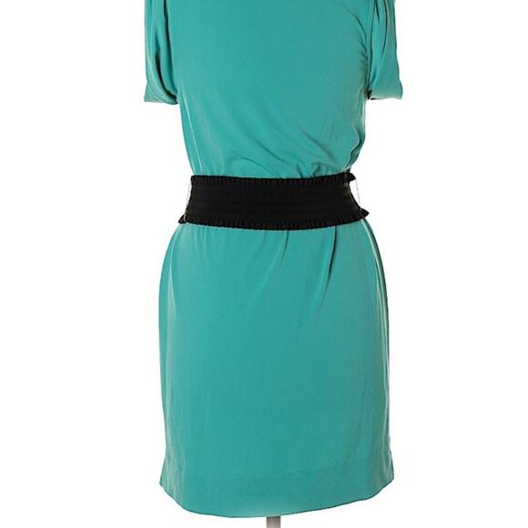 BCBG Generation Drape Fold Dress Turquoise Medium - Picture 5 of 9